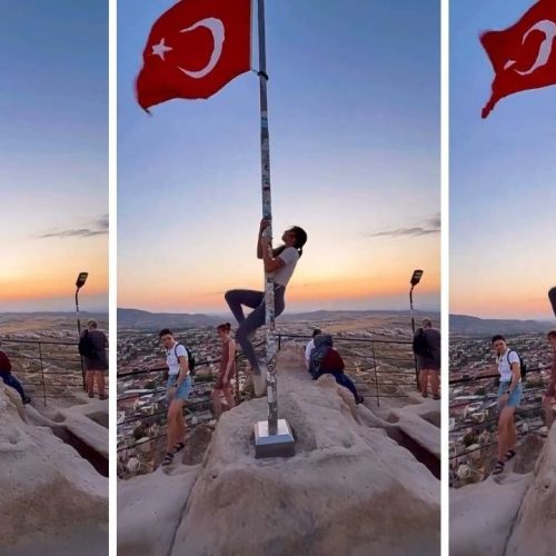 Τουρκία: Τουρίστρια έκανε «pole dancing» σε στύλο με την τουρκική σημαία [ΒΙΝΤΕΟ]