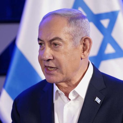 Israeli Prime Minister Benjamin Netanyahu speaks as he meets with President Joe Biden, Wednesday, Oct. 18, 2023, in Tel Aviv. (AP Photo/Evan Vucci)