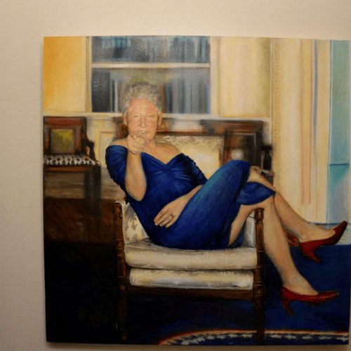 A painting of former U.S. President Bill Clinton wearing a dress is displayed inside the Manhattan home of Jeffrey Epstein in this image from the estate of late financier and convicted sex offender Jeffrey Epstein, released by the Department of Justice in Washington, D.C., U.S., on December 19, 2025. U.S. Justice Department/Handout via REUTERS   THIS IMAGE HAS BEEN SUPPLIED BY A THIRD PARTY     TPX IMAGES OF THE DAY       THIS PICTURE WAS PROCESSED BY REUTERS TO ENHANCE QUALITY. AN UNPROCESSED VERSION HAS BEEN PROVIDED SEPARATELY.