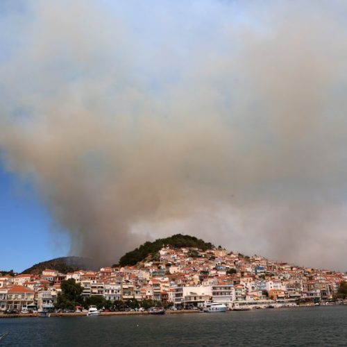 Λέσβος: Σε δύο μέτωπα η φωτιά στο Πλωμάρι