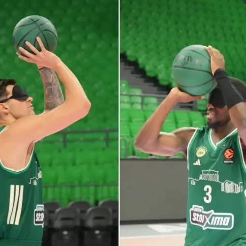 Blindfold Shooting Challenge: Μήτογλου και Φρανσίσκο σουτάρουν χωρίς να βλέπουν το καλάθι