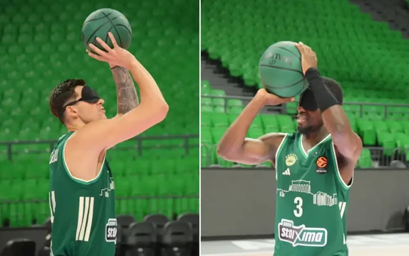 Blindfold Shooting Challenge: Μήτογλου και Φρανσίσκο σουτάρουν χωρίς να βλέπουν το καλάθι