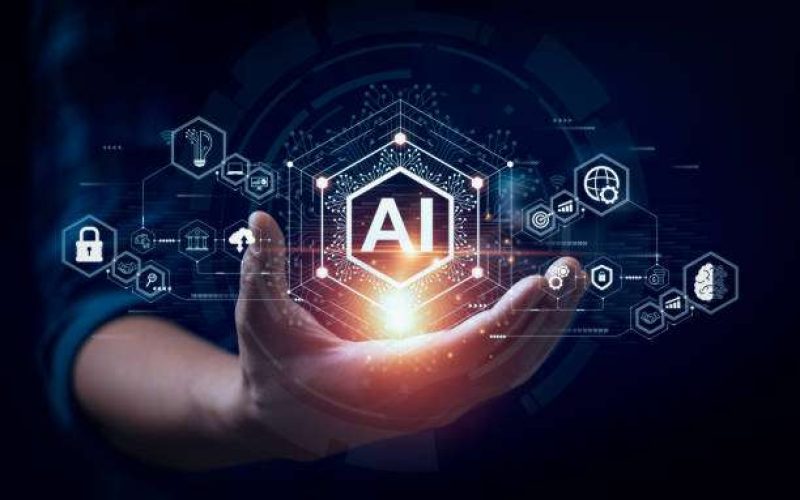 Businessman touching the brain working of Artificial Intelligence (AI)
Automation, Predictive analytics, Customer service AI-powered chatbot, analyze customer data, business and technology
