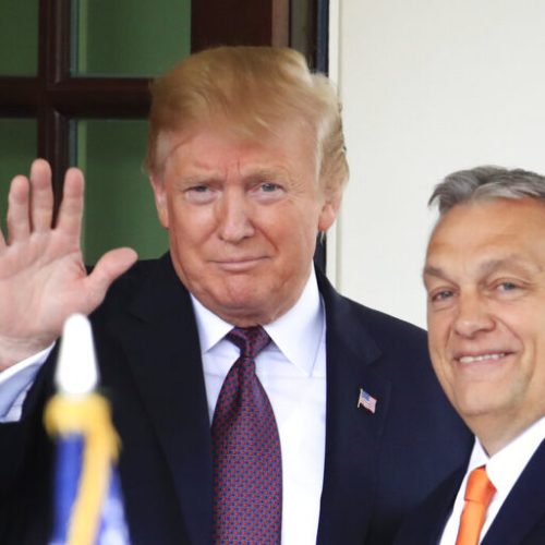 President Donald Trump welcomes Hungarian Prime Minister Viktor Orban to the White House in Washington, Monday, May 13, 2019. (AP Photo/Manuel Balce Ceneta)