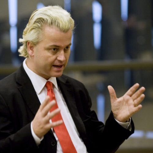 FILE - In this Thursday, Jan. 31, 2008 file photo Geert Wilders speaks during an interview with the Associated Press in The Hague, Netherlands. Geert Wilders has won a massive victory in a Dutch election and is in pole position to form the next governing coalition and possibly become the Netherlands' next prime minister. (AP Photo/Fred Ernst, File)