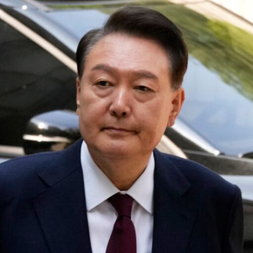 South Korea's ousted former President Yoon Suk Yeol who is facing charges of orchestrating a rebellion when he declared martial law on Dec. 3, arrives to attend his trial at the Seoul Central District Court in Seoul, South Korea, Monday, May 12, 2025. (AP Photo/Ahn Young-joon, Pool)