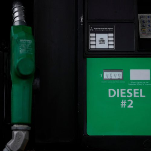 Diesel prices are displayed at gas station and truck stop Tuesday, March 3, 2026, in Elk Grove Village, Ill. (AP Photo/Erin Hooley)