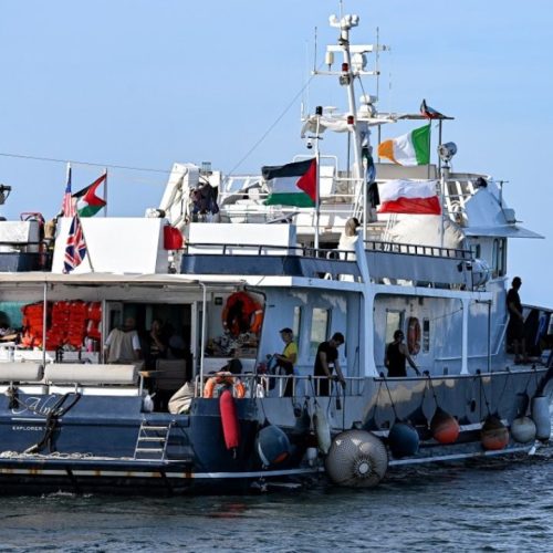 Σκάφος του στολίσκου για τη Γάζα έδεσε στη Λάρνακα