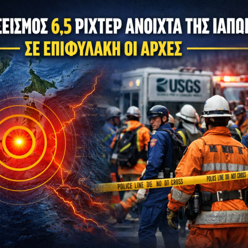 ΙΣΧΥΡΟΣ ΣΕΙΣΜΟΣ 6,5 ΡΙΧΤΕΡ ΑΝΟΙΧΤΑ ΤΗΣ ΙΑΠΩΝΙΑΣ – ΣΕ ΕΠΙΦΥΛΑΚΗ ΟΙ ΑΡΧΕΣ