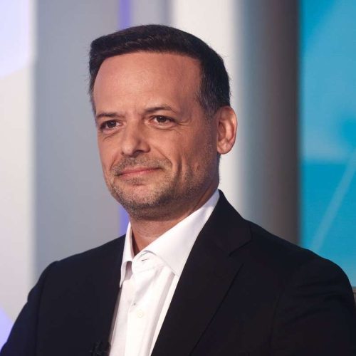 Televised debate between the candidates mayors of Athens, Haris Doukas and Kostas Bakoyannis, 4 days before the second round of the municipal elections, at the ERT radio station, Athens, October 11, 2023. / Τηλεοπτικό debate μεταξυ των  υποψήφιων δημάρχων Αθηναίων  Χάρη Δούκα και Κώστα Μπακογιάννη, 4 μέρες πριν το δεύτερο γύρο των δημοτικών εκλογών, στο ραδιομέγαρο της ΕΡΤ, Αθήνα, 11 Οκτωβρίου 2023.