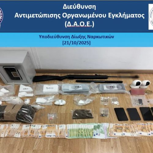 Εξαρθρώθηκε κύκλωμα διακίνησης ναρκωτικών – Κατασχέθηκαν μεταξύ άλλων, πάνω από 3,8 κιλά κοκαΐνης, τουφέκι και φυσίγγια – (ΒΙΝΤΕΟ)