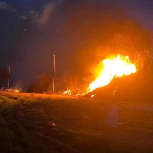 Μεγάλη φωτιά στη Λάρισα – Απειλεί καλώδια της ΔΕΗ