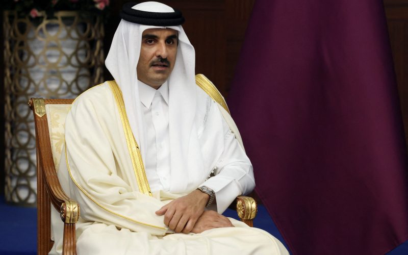 Qatar's Emir, Sheikh Tamim bin Hamad al-Thani attends a meeting with Russia's President Vladimir Putin on the sidelines of the 6th summit of the Conference on Interaction and Confidence-building Measures in Asia (CICA), in Astana, Kazakhstan October 13, 2022.