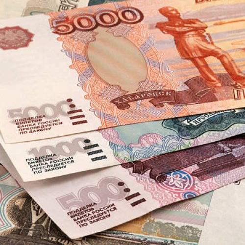 Russian roubles. 500, 1000 and 5000 roubles banknotes