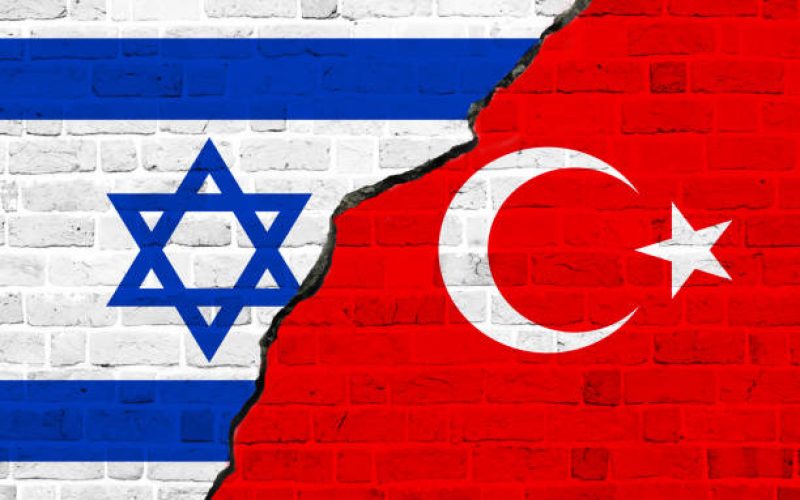 <p>Israel and Turkish flag together. Israel and Turkish conflict.</p>
