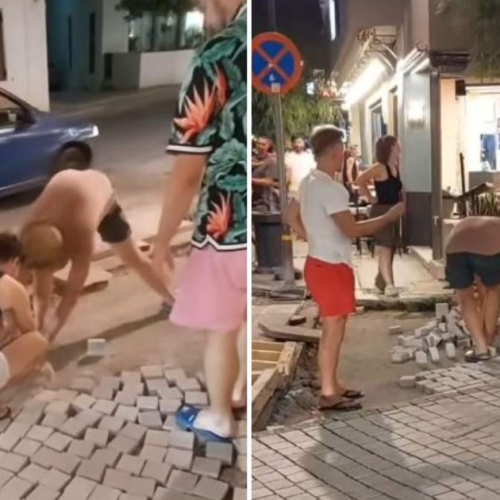 Ξένοι τουρίστες έπιασαν δουλειά στον δρόμο – Viral εικόνες ντροπής και γέλιου!