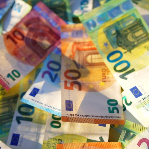 Euro money background. Euro Banknotes Design. Euro cash payment and wages. Cash background. Banknotes of European Union (EU ). Economic and political. Bills for pension and salary. Social finance.