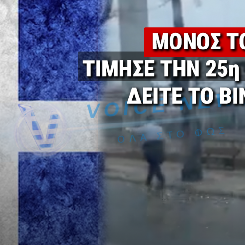 (ΒΙΝΤΕΟ) Αψήφησε την κακοκαιρία και έκανε μόνος του παρέλαση!
