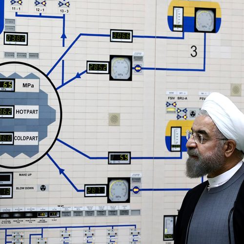 President Hassan Rouhani visited the Bushehr nuclear power plant in January. Rouhani, a former nuclear negotiator for Iran, supported the talks that led to the nuclear deal this summer between Iran and six world powers.