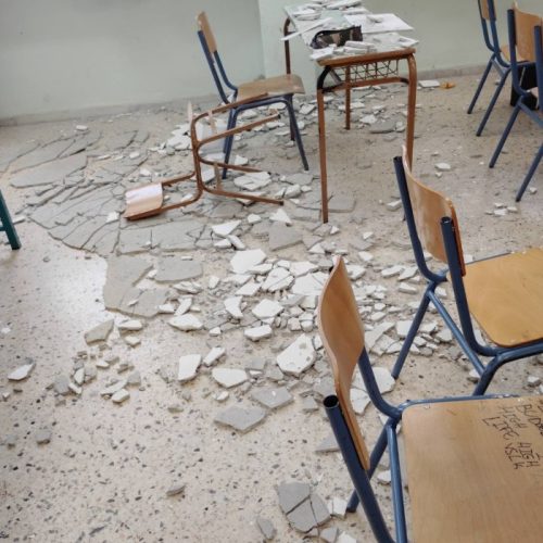Θεσσαλονίκη: Τραυματισμός μαθητή από πτώση σοβά στο Γυμνάσιο Βασιλικών