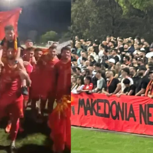 Βλέπει το ΥΠΕΞ ; Σκοπιανοί Δείχνουν τον Ήλιο της Βεργίνας και Πανό «Μακεδονία» στην Αυστραλία