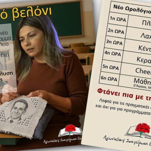 ΑΝΤΙ ΓΙΑ ΜΟΝΙΜΟΥΣ ΔΑΣΚΑΛΟΥΣ ΒΕΛΟΝΑΚΙΑ…ΑΝΤΙΓΙΑ ΣΧΟΛΕΙΑ ΤΗΣ ΓΝΩΣΗΣ ΣΧΟΛΕΙΑ ΤΗΣ ΒΙΤΡΙΝΑΣ…4 ΕΚΑΤ. ΕΥΡΩ ΘΑ ΞΟΔΕΨΕΙ Η ΖΑΧΑΡΑΚΗ ΓΙΑ ΠΛΕΞΙΜΟ ΣΤΑ ΔΗΜΟΤΙΚΑ!
