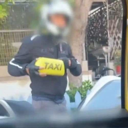 «ΣΟΚ» Μηχανόβιος τραμπουκίζει γυναίκα οδηγό ταξί