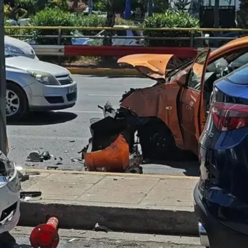«ΧΑΜΟΣ» στη Συγγρού – Τετραπλό τροχαίο με σοβαρές ζημιές
