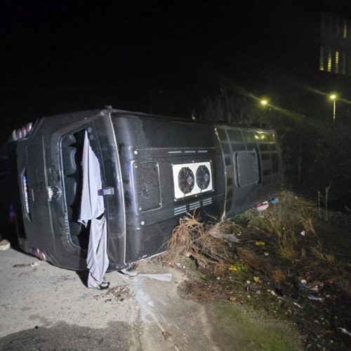Τρομακτική ανατροπή στον Βόλο: Λεωφορείο εκτροχιάστηκε για να αποφύγει σκύλο