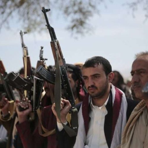 FILE - Armed Houthi fighters attend the funeral procession of Houthi rebel fighters who were killed in recent fighting with forces of Yemen's internationally recognized government, in Sanaa, Yemen, Wednesday, Nov. 24, 2021. The U.S. envoy to Yemen on Wednesday, Oct. 5, 2022,  blamed rebel Houthi leaders for the recent failure to extend the country's cease-fire agreement, accusing them of making last-minute ‘maximalist demands' that derailed constructive negotiations.    (AP Photo/Hani Mohammed, File)