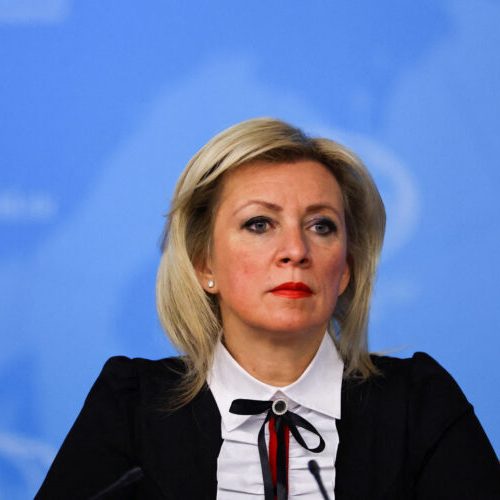 FILE PHOTO: Spokeswoman of Russia's Foreign Ministry Maria Zakharova attends an annual press conference held by Foreign Minister Sergei Lavrov in Moscow, Russia, January 14, 2025. REUTERS/Evgenia Novozhenina/File Photo
